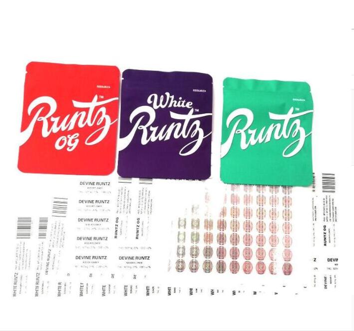 NEW 3.5g White Runtz OG Bag with hologram sticker and labels mylar smell proof Purple Red Green Bags Package sag
NEW 3.5g White Runtz OG Bag with hologram sticker and labels mylar smell proof Purple Red Green Bags Package sag