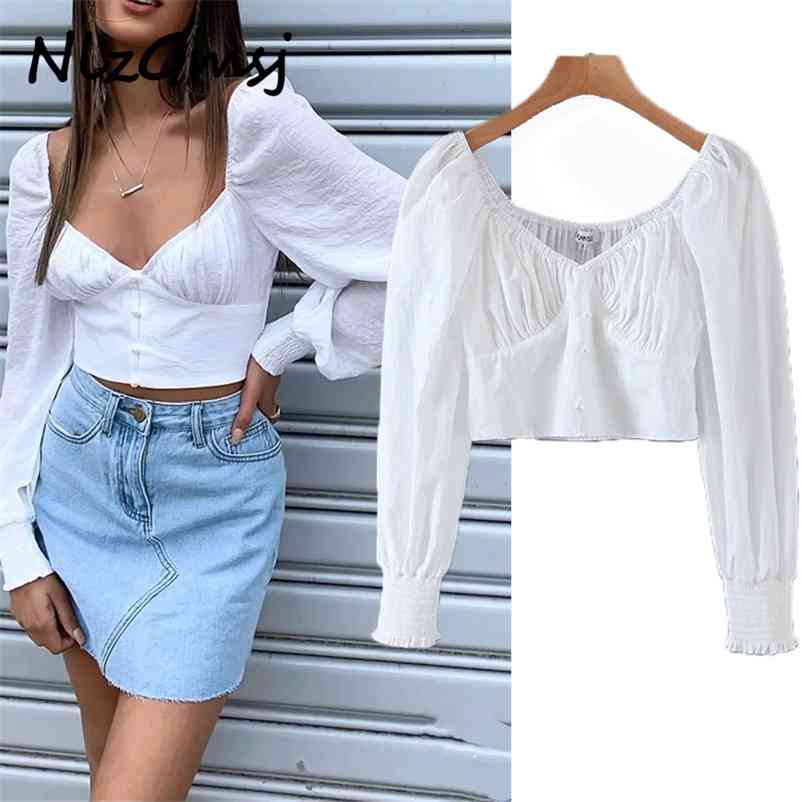 Blouse Women Foridol Puff Long Sleeve Crop Tops Button Up Vintage Summer Female Cotton Short 03 210628, As picture
Blouse Women Foridol Puff Long Sleeve Crop Tops Button Up Vintage Summer Female Cotton Short 03 210628, As picture