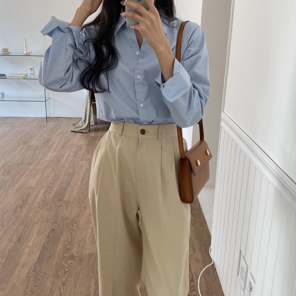 Korean All Match Sweet OL Loose Casual Streetwear Tops Outwear Chic Stylish Office Lady Brief Shirts Clothe 210421