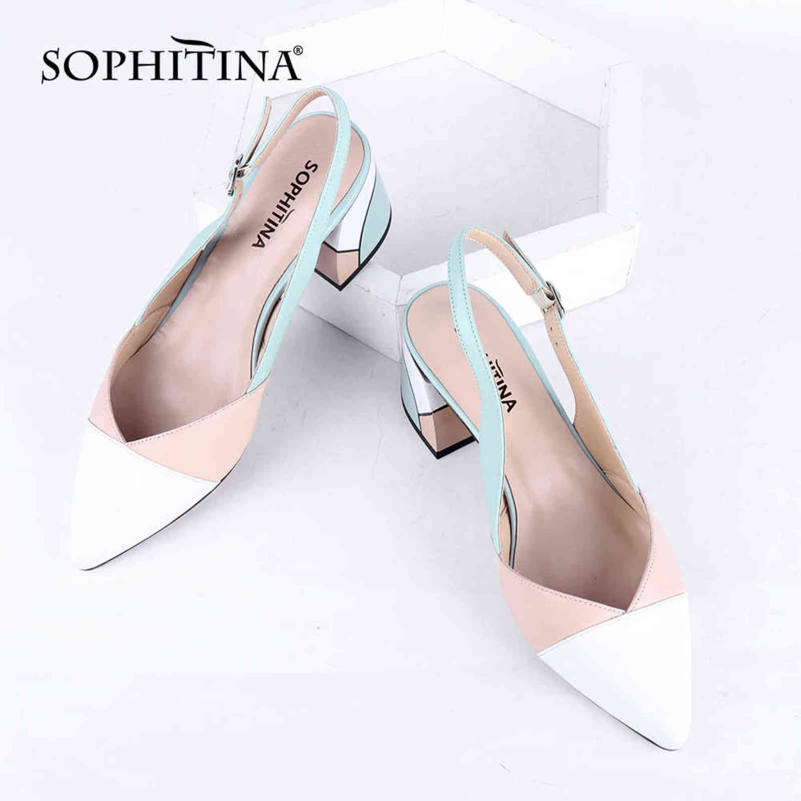 SOPHITINA Fashion Sandals Women Summer Genuine Leather Tricolor Heel Pointed Toe Sandals Handmade Thick Heels Women Shoes C721 211110, Blue
SOPHITINA Fashion Sandals Women Summer Genuine Leather Tricolor Heel Pointed Toe Sandals Handmade Thick Heels Women Shoes C721 211110, Blue