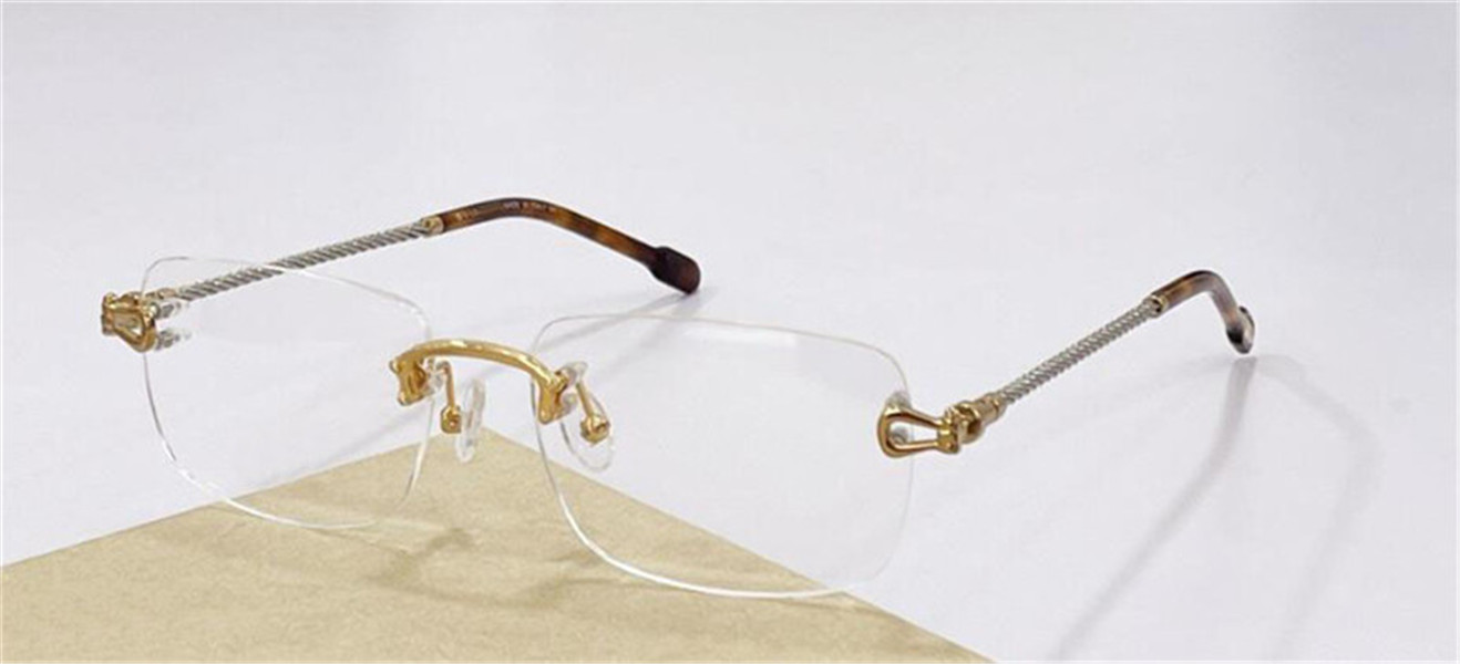 New fashion design optical glasses 50002U classic square frame rimless transparent lens metal temples simple and versatile style eyewear top quality
New fashion design optical glasses 50002U classic square frame rimless transparent lens metal temples simple and versatile style eyewear top quality