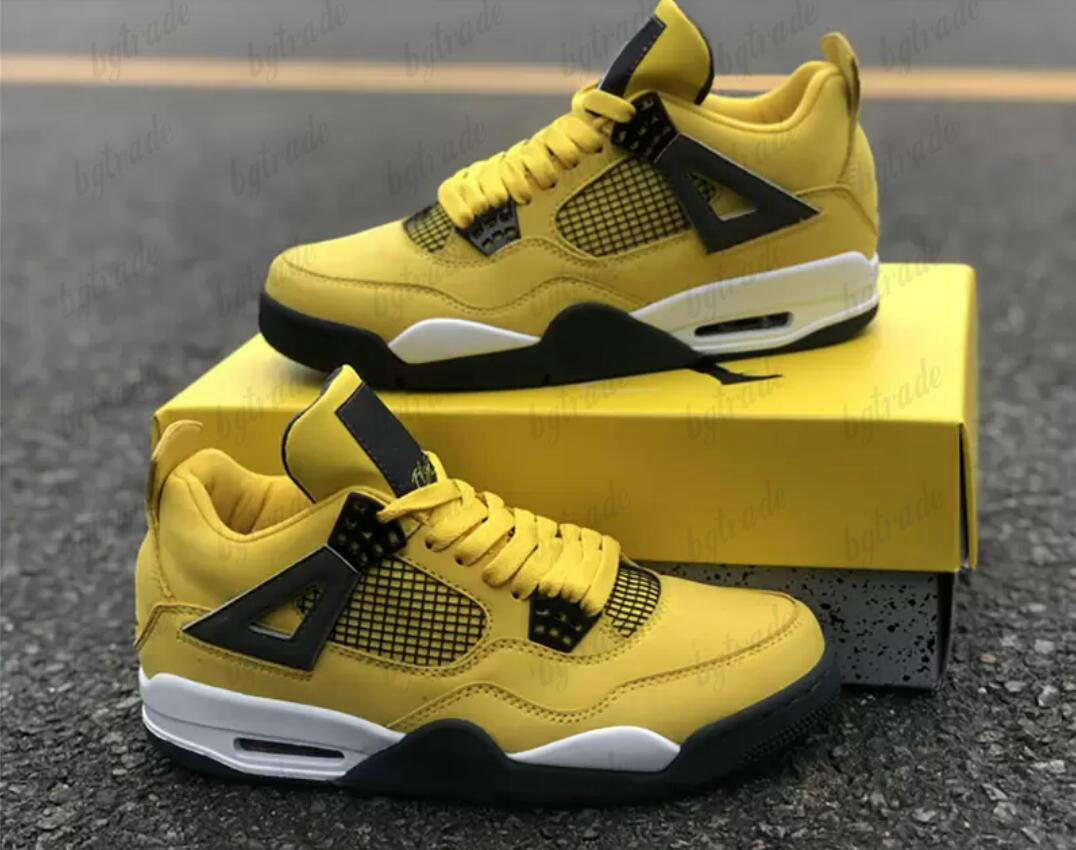 4 Lightnings Jumpman Men Women Basketball Shoes 4s Yellow fashion Trainers Designer Outdoor Sneakers
4 Lightnings Jumpman Men Women Basketball Shoes 4s Yellow fashion Trainers Designer Outdoor Sneakers