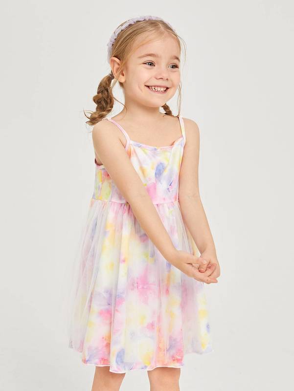 Toddler Girls Tie Dye Mesh Cami Dress SHE