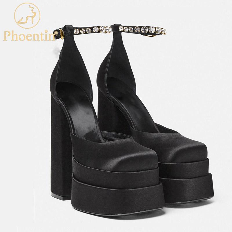 Sandals Phoentin Sexy Women's Satin Super High Pumps Design Thick Heel Platform Retro Party Shoes Red Big Size 34-43 FT1767, Black
Sandals Phoentin Sexy Women's Satin Super High Pumps Design Thick Heel Platform Retro Party Shoes Red Big Size 34-43 FT1767, Black
