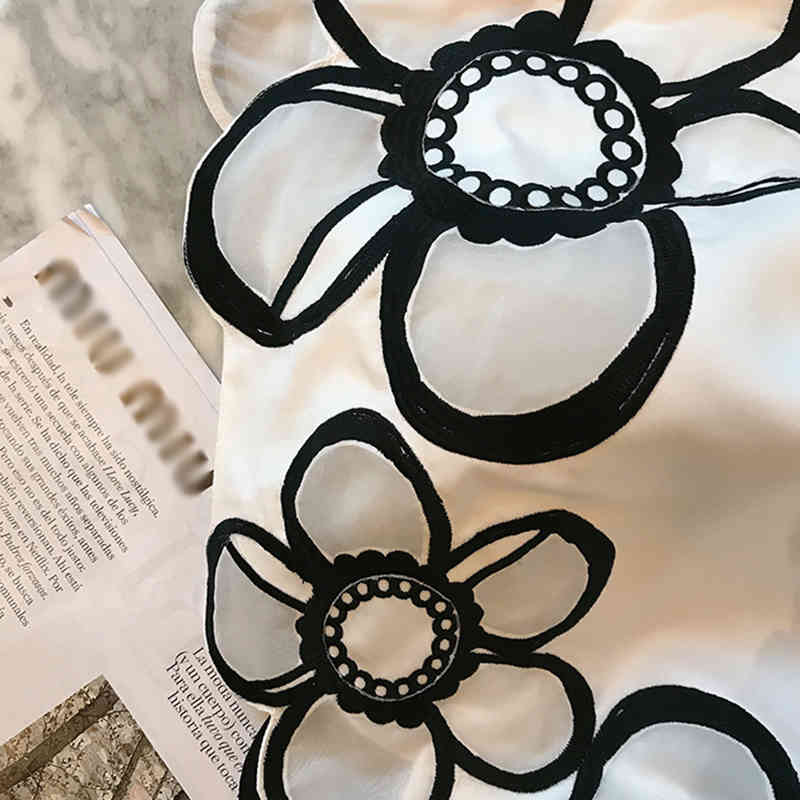 Casual Embroidery Floral Skirt For Women High Waist Vintage A Line Mini Skirts Female Summer Fashion Style 210521