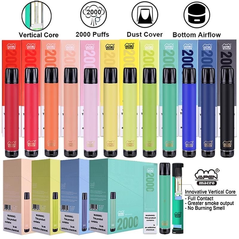 Vapen Macro Disposable E cigarettes Pod Device Kit 2000 Puffs 6ml Bottom Airflow Vape Stick Pen Vapor Bar System XXL Shion In stock 2021
Vapen Macro Disposable E cigarettes Pod Device Kit 2000 Puffs 6ml Bottom Airflow Vape Stick Pen Vapor Bar System XXL Shion In stock 2021
