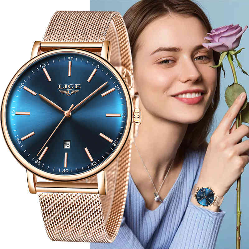 LIGE Elegant Women Watches Ladies Watch Girl Gift Clock Waterproof Watch For Womens zegarek damski montre femme reloj mujer 210517, Red
LIGE Elegant Women Watches Ladies Watch Girl Gift Clock Waterproof Watch For Womens zegarek damski montre femme reloj mujer 210517, Red