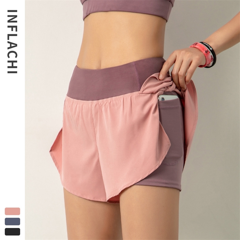 Summer Breathable Quick Dry Black Shorts Fake Two Piece Pocket High Waist Short Fitness Women Elasticity Gym Workout 210604
Summer Breathable Quick Dry Black Shorts Fake Two Piece Pocket High Waist Short Fitness Women Elasticity Gym Workout 210604