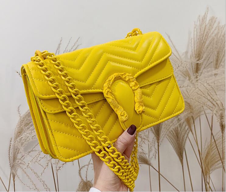 ho sell Handbags The chain Bag Khahi Handbag High Quality Sac A Main PU Leather Crossbody Messenger Bags For Women Shoulder baga Yellow Fashion Bagd
ho sell Handbags The chain Bag Khahi Handbag High Quality Sac A Main PU Leather Crossbody Messenger Bags For Women Shoulder baga Yellow Fashion Bagd