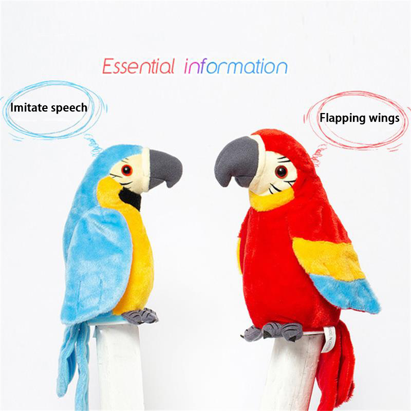 Pet Toy Cute Electric Talking Parrot Soft Toy Talking Record Soft Toy Of Electronic Bird Waving Its Wings Repeatedly