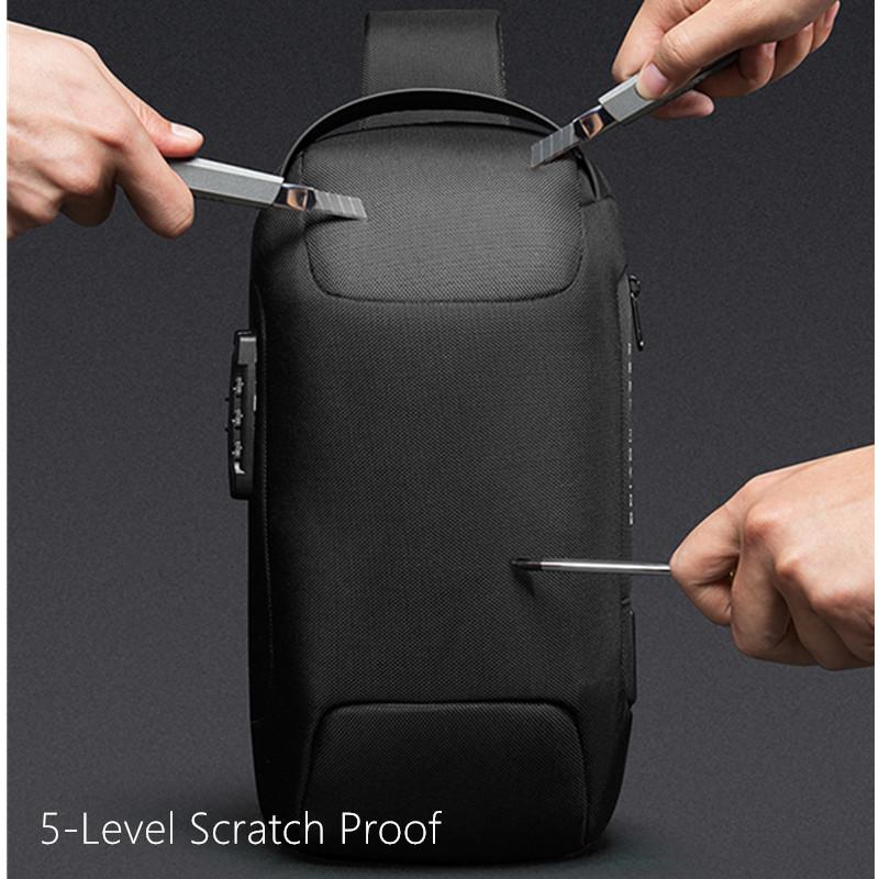 Travel Friendly Men's Thief-Proof Wallet Bag - Waterproof Crossbody with Convenient USB Port for On-the-Go Use