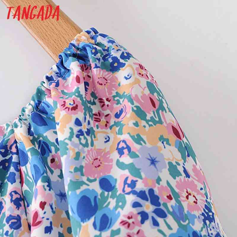 Women Retro Print Crop Short Sleeve Summer Chic Female Sexy Slim Shirt Tops 2M127 210416