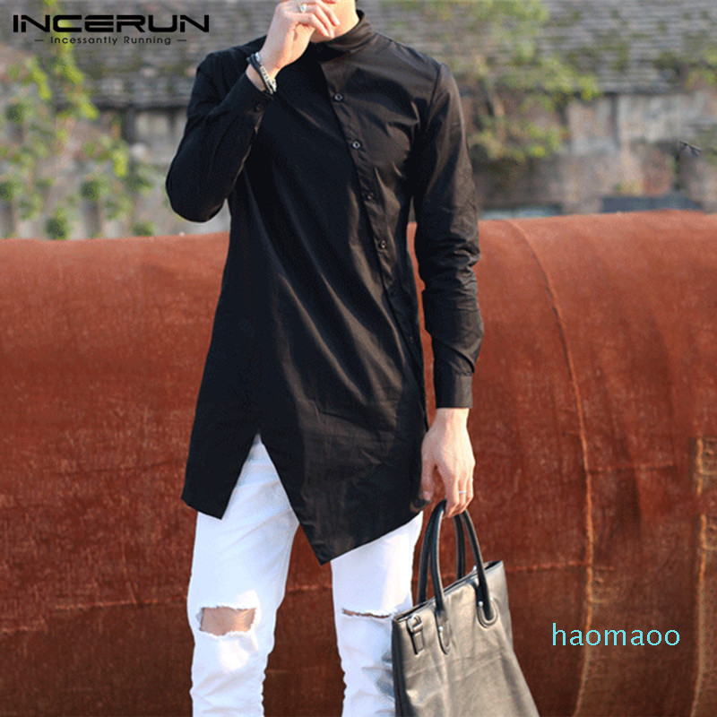 Luxury-Fashion Men Shirt Long Sleeve Street Button Lapel Long Tops Slim Camisa Solid Color Mens Irregular Dress Shirts S-5XL, White shirt
Luxury-Fashion Men Shirt Long Sleeve Street Button Lapel Long Tops Slim Camisa Solid Color Mens Irregular Dress Shirts S-5XL, White shirt