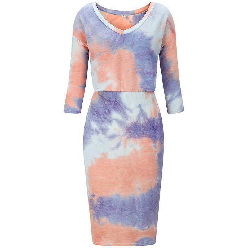 Tie Dye V Neck High Waist Three Quarters Sleeve Pocket Pencil Dress Women Casual Slim Package Hip Streetwear Office Dresses 210608, Purple
Tie Dye V Neck High Waist Three Quarters Sleeve Pocket Pencil Dress Women Casual Slim Package Hip Streetwear Office Dresses 210608, Purple