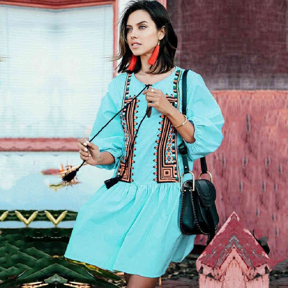 Beach Swimsuit Cover Ups Women Embroidery Kaftan Tunic Dress Robe De Plage Cotton Pareo Up #Q864 210420