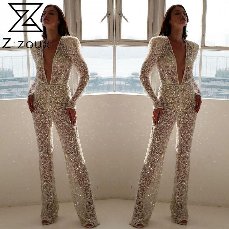 Women Jumpsuit Deep V Neck Lace Rompers Womens Long Sleeve Embroidery Perspective White Autumn 210524, Beige
Women Jumpsuit Deep V Neck Lace Rompers Womens Long Sleeve Embroidery Perspective White Autumn 210524, Beige