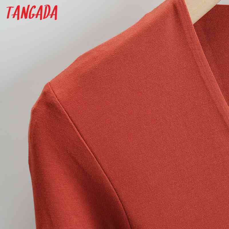 Fashion Women V Neck Strethy Bodyshirt Shirt Playsuit Long Sleeve Buttons Female Tops 4P38 210416