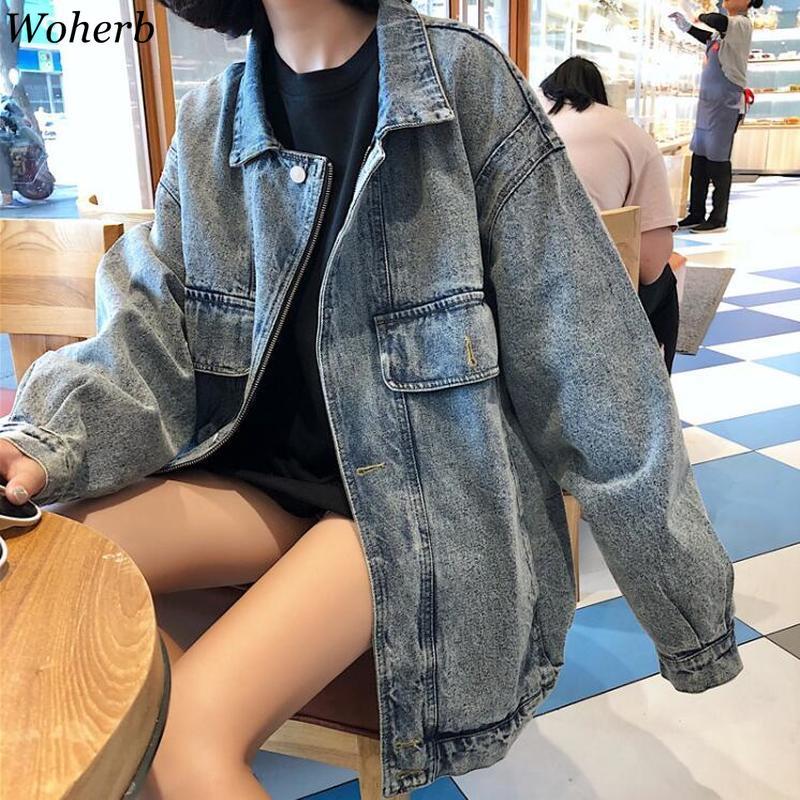 Jeans Jacket Women Oversized Long Sleeve Denim s Casual Loose Pockets Coat Female Vintage Blue Streetwear 210519
Jeans Jacket Women Oversized Long Sleeve Denim s Casual Loose Pockets Coat Female Vintage Blue Streetwear 210519