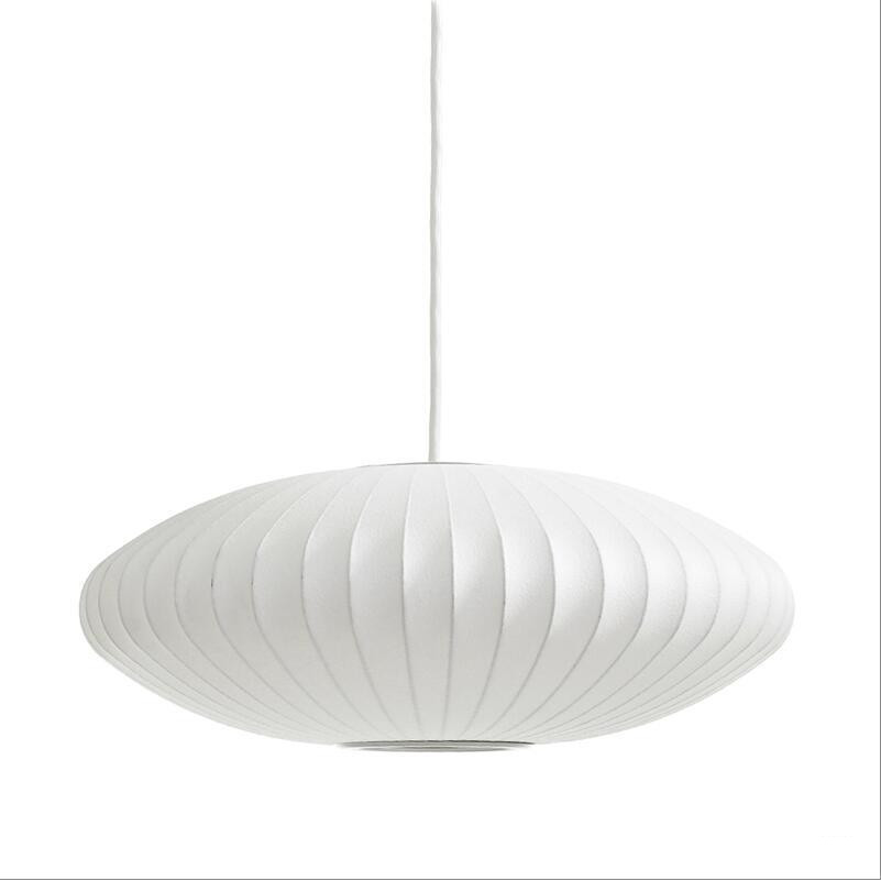 2021 George Nelson Bubble Saucer Lamp E27 LED White Silk Pendant Light White Silk Flat Ball White Silk hanging Lighting