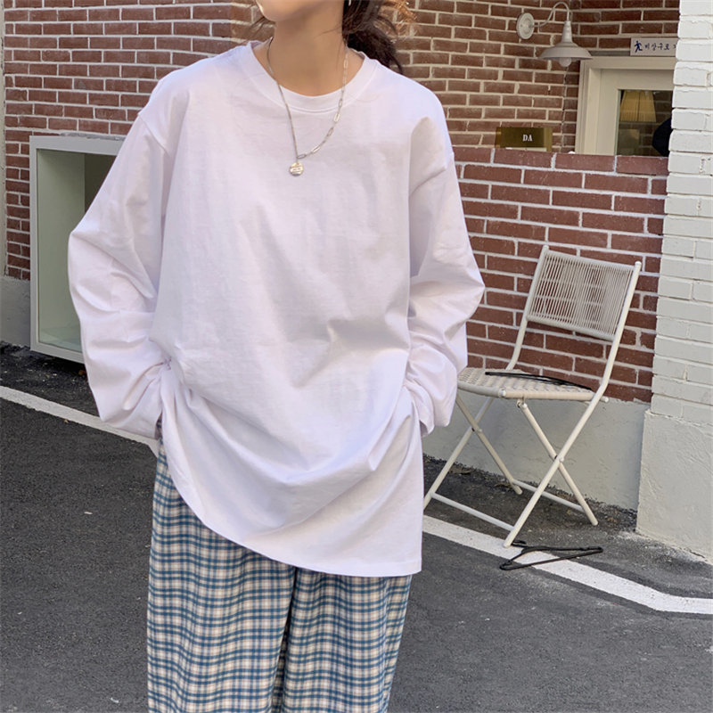 Basic Chic Office Lady Women Solid High Street Split T-Shirts All Match Female Gentle Full Sleeves Tops 210421