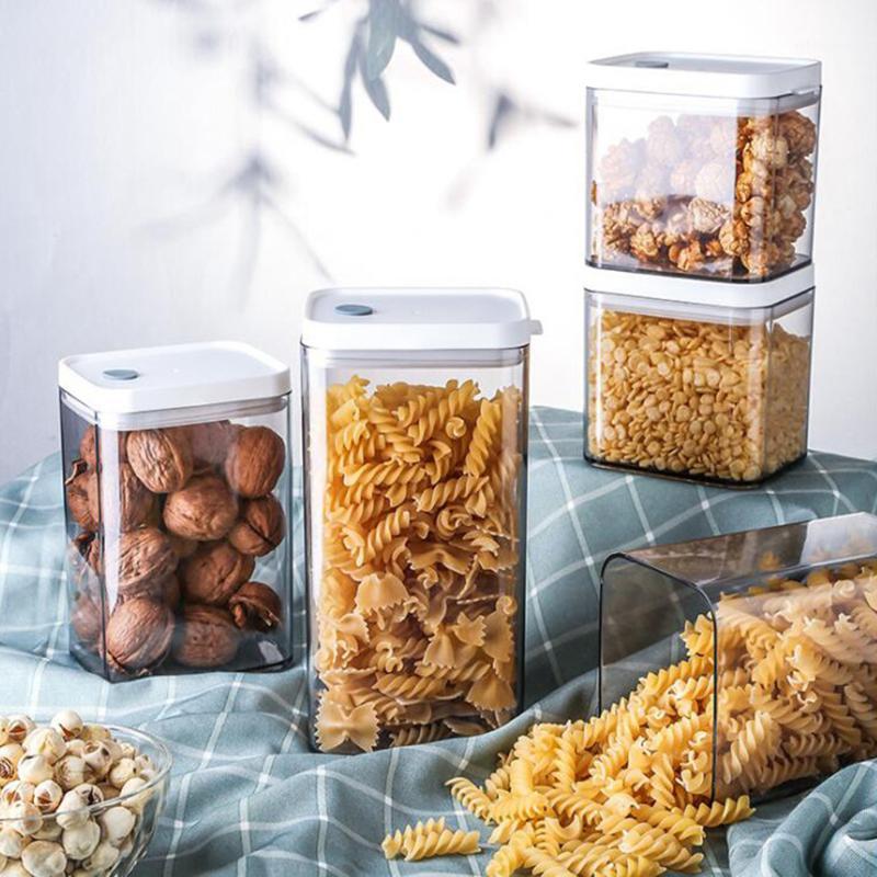 Storage Bottles & Jars 1pc Square Transparent Plastic Fresh-keeping Tank Sealed And Superimposable Snack Box Modern Kitchen Accessories
Storage Bottles & Jars 1pc Square Transparent Plastic Fresh-keeping Tank Sealed And Superimposable Snack Box Modern Kitchen Accessories