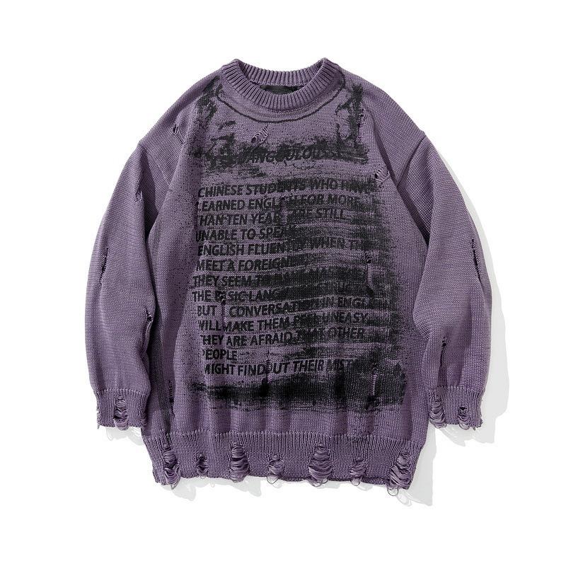 Men's Sweaters Autumn Winter Sweater Men Print Streetwear Clothes Long Sleeve Pullover Pull Homme Loose Hole Couple 2021, White;black
Men's Sweaters Autumn Winter Sweater Men Print Streetwear Clothes Long Sleeve Pullover Pull Homme Loose Hole Couple 2021, White;black