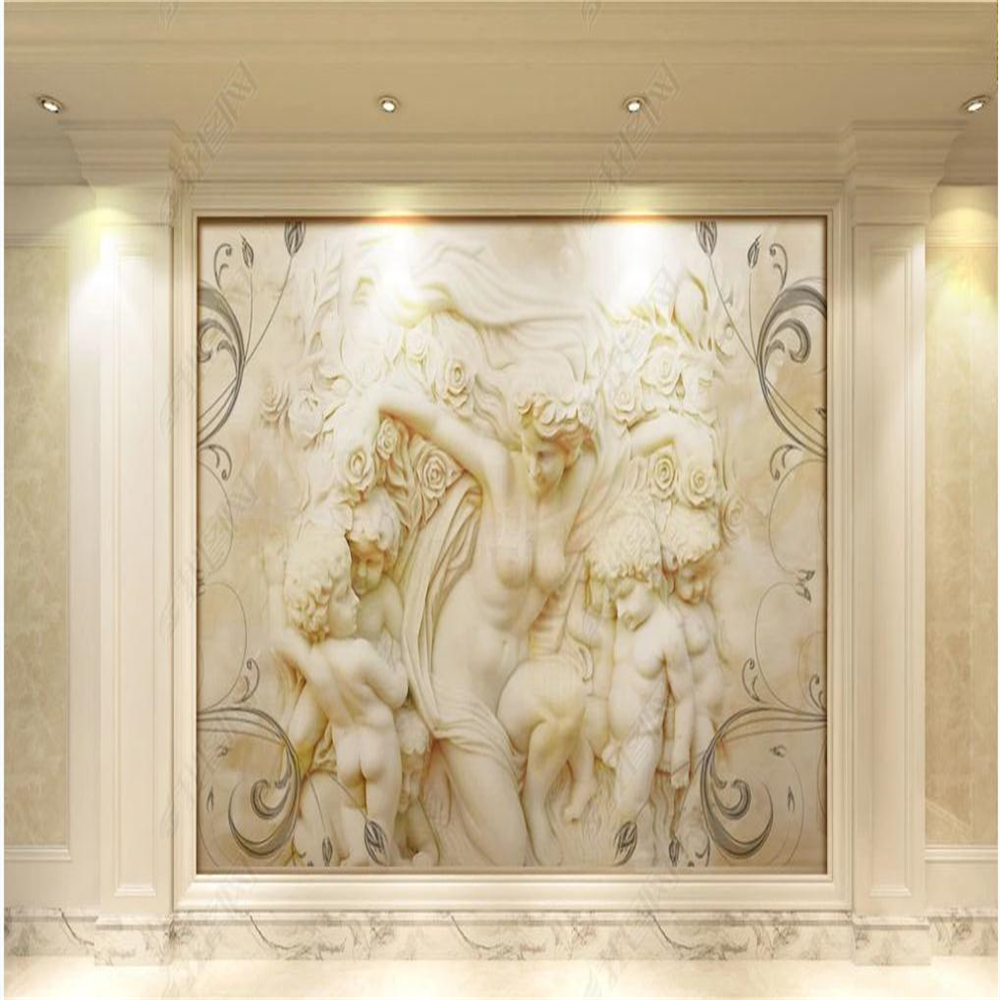 European murals wallpaper for living room classical poetry 3D marble wallpapers relief background wall