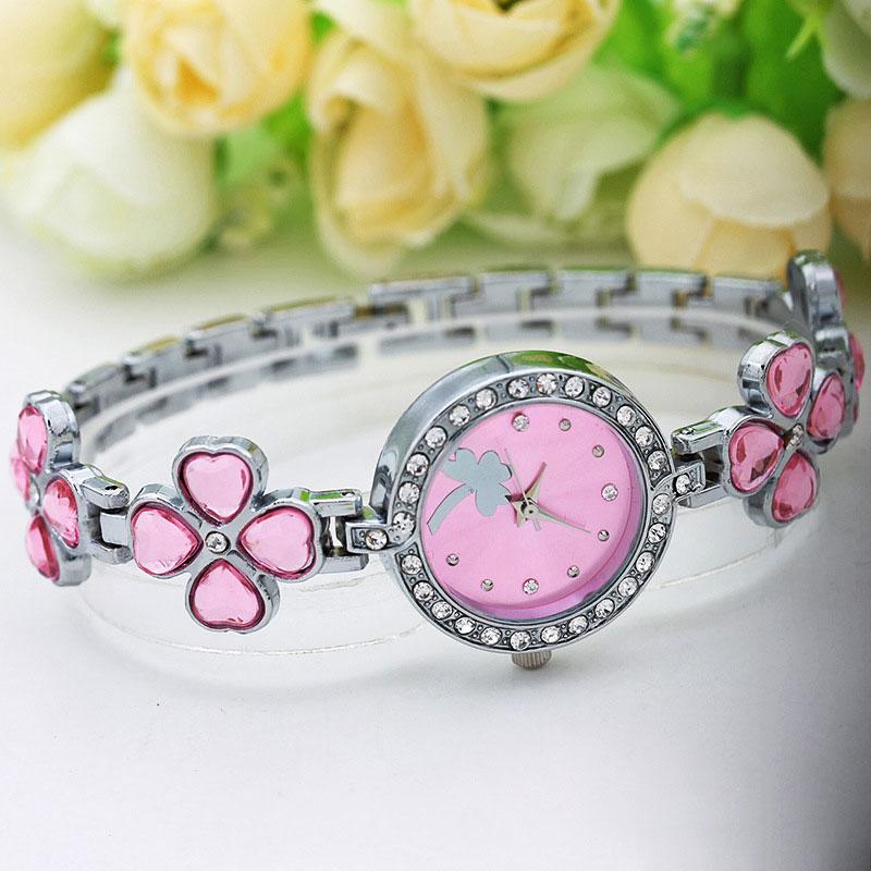 Wristwatches Korean-Style Small Dial Bracelet Ladies Watch Women's Fashion Diamond Female Four-Leaf Clover Quartz, Pink-1
Wristwatches Korean-Style Small Dial Bracelet Ladies Watch Women's Fashion Diamond Female Four-Leaf Clover Quartz, Pink-1