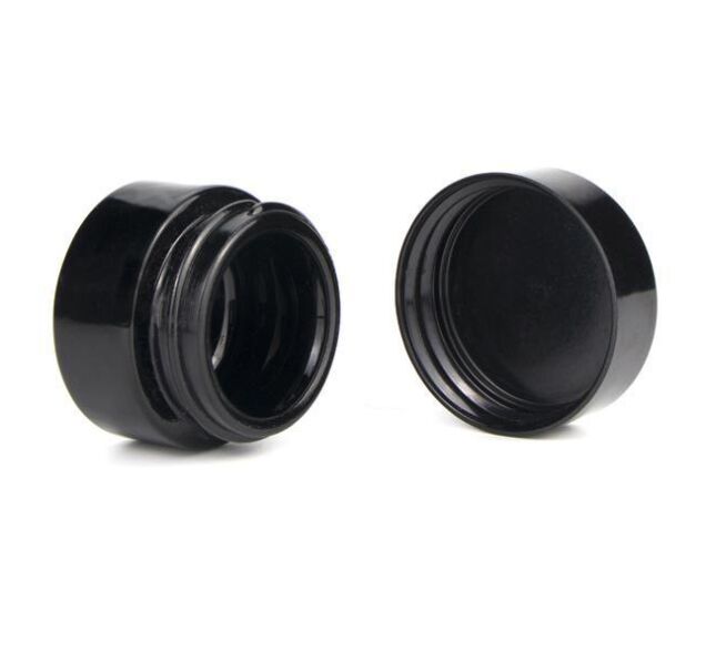5ml regular lid all black glass bottle
