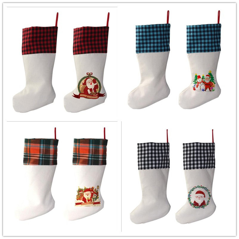Sublimation Plaid Christmas Stocking Linen White Candy Socks Santa Claus Gift Bag Xmas Tree Oranment Festival Supplies for Kid
Sublimation Plaid Christmas Stocking Linen White Candy Socks Santa Claus Gift Bag Xmas Tree Oranment Festival Supplies for Kid