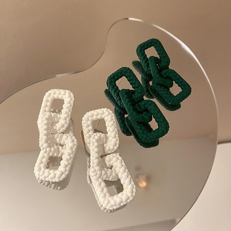 Dangle & Chandelier Minar Exaggerated 2 Designs Green White Color Arcylic Earring For Women Ladies Big Hollow Chunky Chain Pendant Earrings, Silver
Dangle & Chandelier Minar Exaggerated 2 Designs Green White Color Arcylic Earring For Women Ladies Big Hollow Chunky Chain Pendant Earrings, Silver