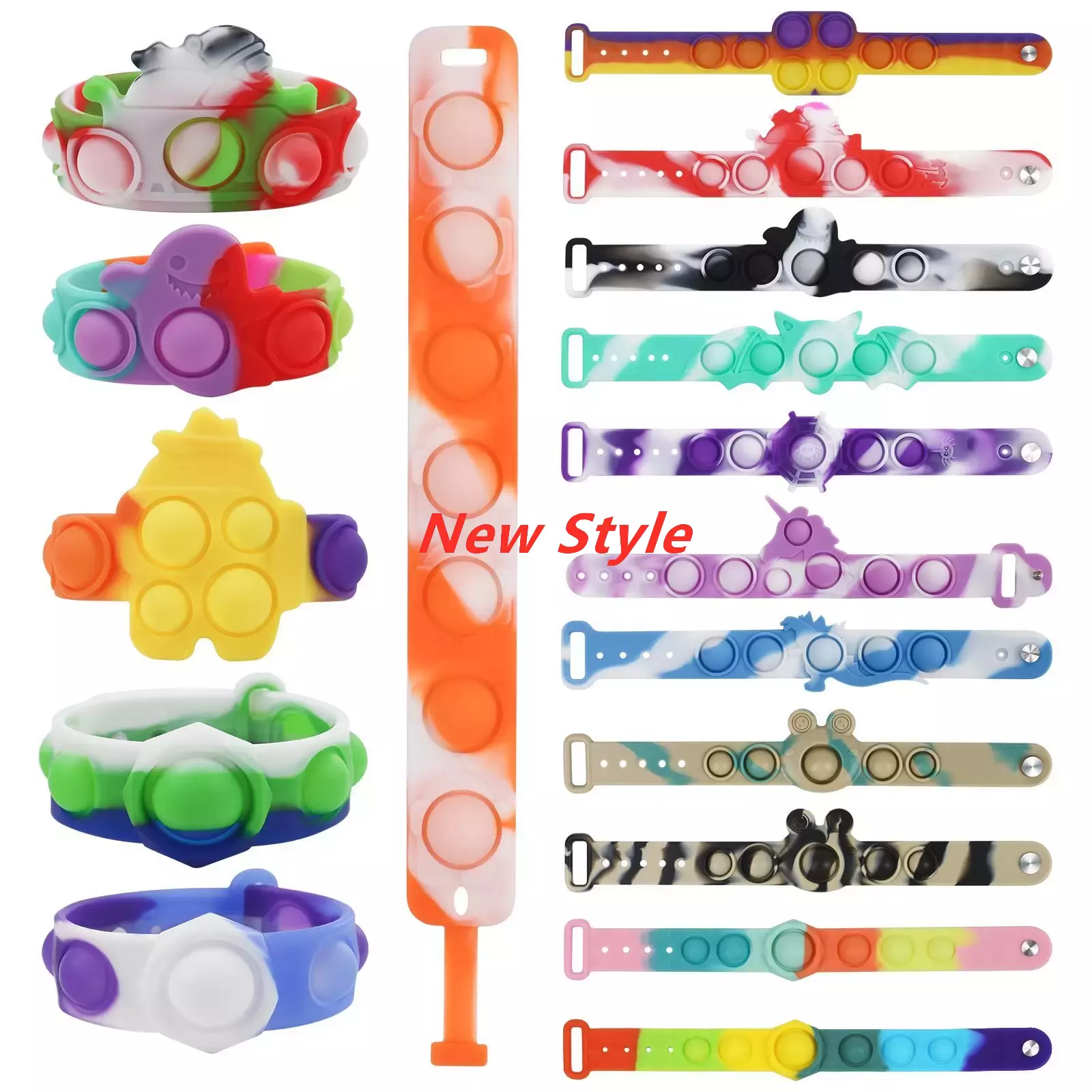 Bracelets Fidget Toys Pack for Kids favor Dimple Digit Push Bubble Popping Silicone Wristband Boy and Girl Sensory Decompression Toy
Bracelets Fidget Toys Pack for Kids favor Dimple Digit Push Bubble Popping Silicone Wristband Boy and Girl Sensory Decompression Toy