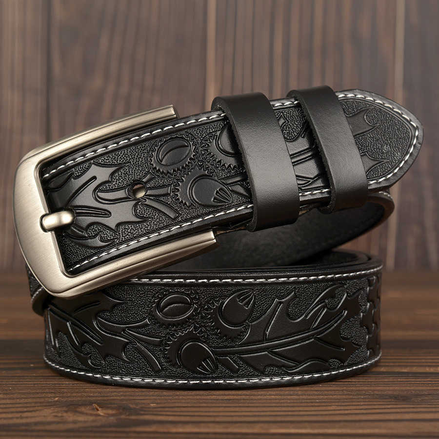 male belt for mens high quality cow genuine leather belts print pattern strap fashion new jeans pin Buckle X0726, Black
male belt for mens high quality cow genuine leather belts print pattern strap fashion new jeans pin Buckle X0726, Black