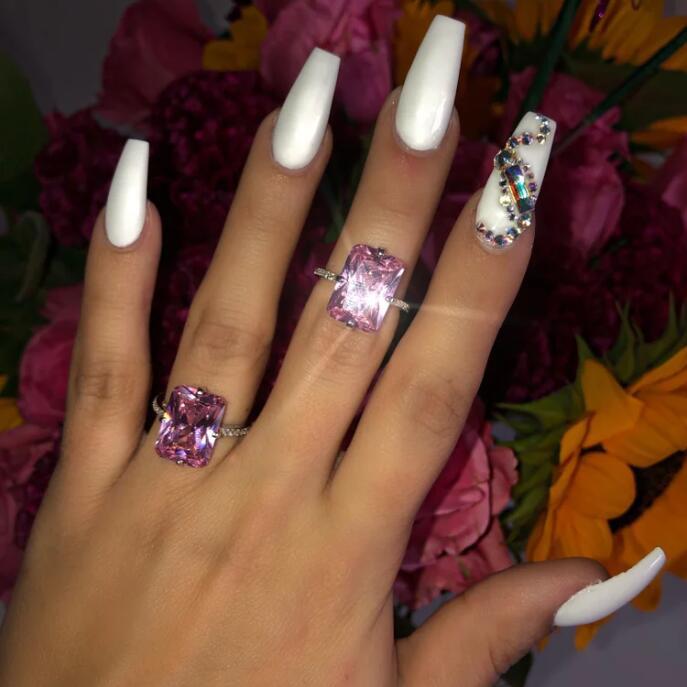 Cluster Rings Princess Cut Big Pink Cubic Zirconia Cz Pinky Ring 2021 Luxury Female Girl Promise Engagement Wedding For Women
Cluster Rings Princess Cut Big Pink Cubic Zirconia Cz Pinky Ring 2021 Luxury Female Girl Promise Engagement Wedding For Women