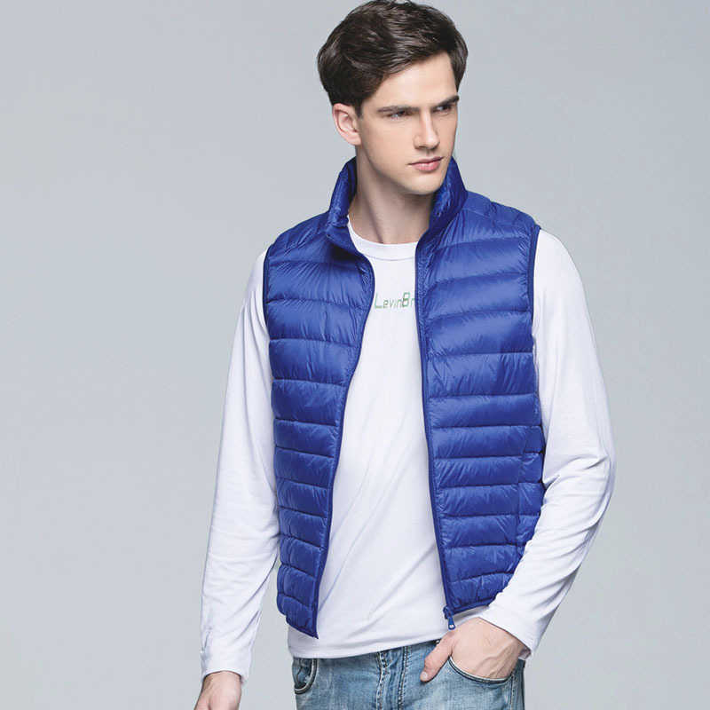winter Men's down jacket men's warm vest coats Sleeveless jacket autumn Lightweight padded duck puffer warm vest 210927