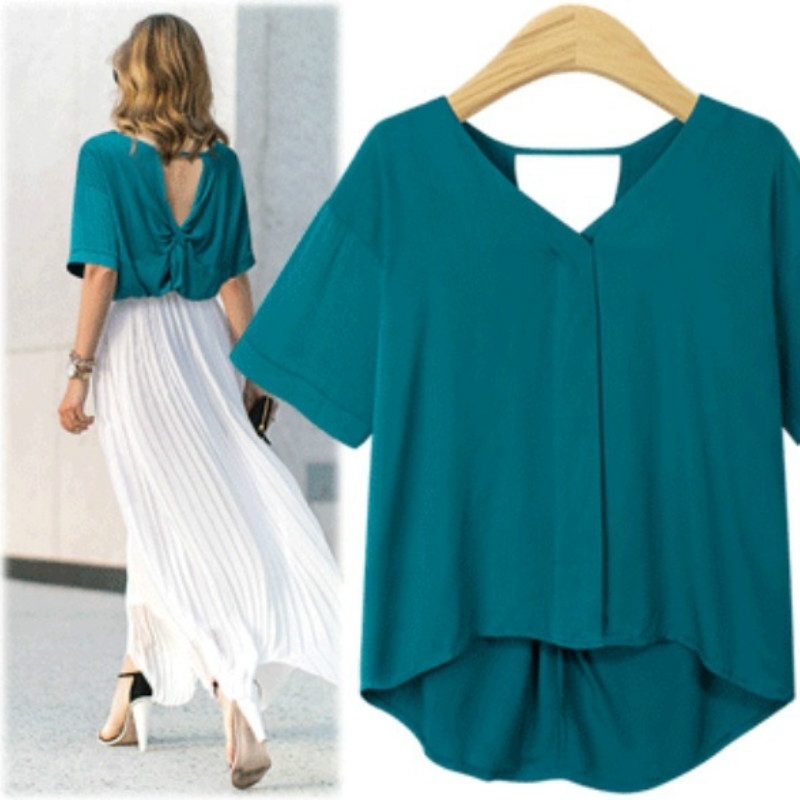 Summer Women's Blouse Fashion Back Open Shirt Tops Ladies Casual Loose Short Sleeve Sexy Backless Solid s 210603, Yellow
Summer Women's Blouse Fashion Back Open Shirt Tops Ladies Casual Loose Short Sleeve Sexy Backless Solid s 210603, Yellow