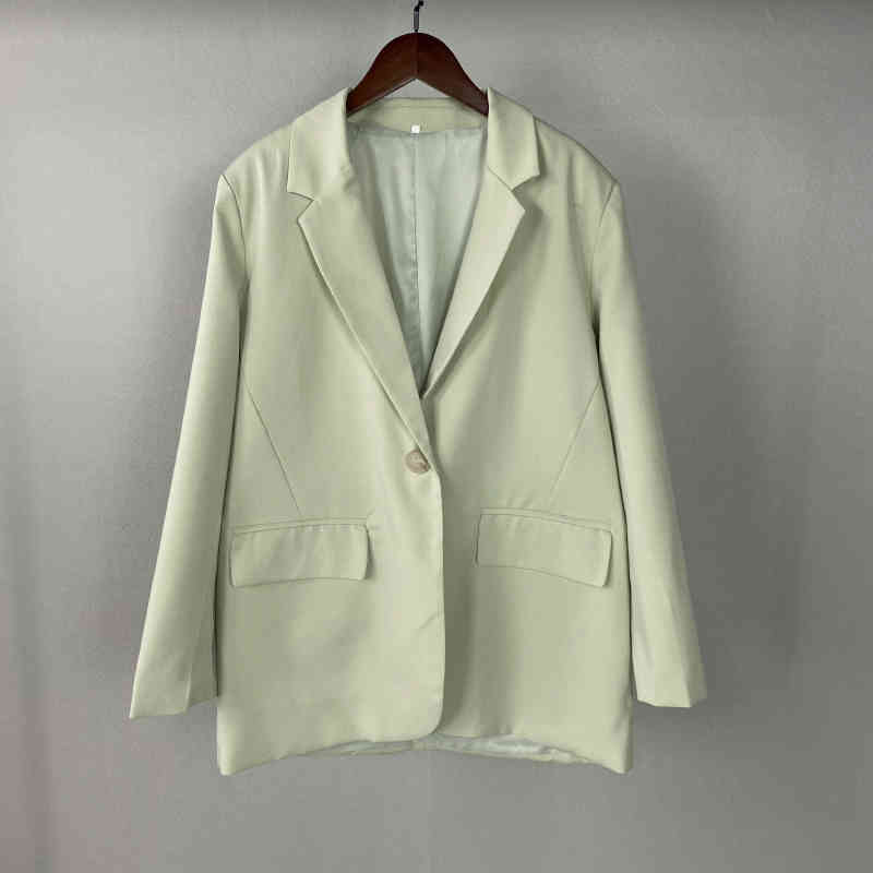 Msfancy Spring Fashion Black Blazer Suits Women Plus Size Tailleur Femme Single Button Oversized Casual Jacket 210330