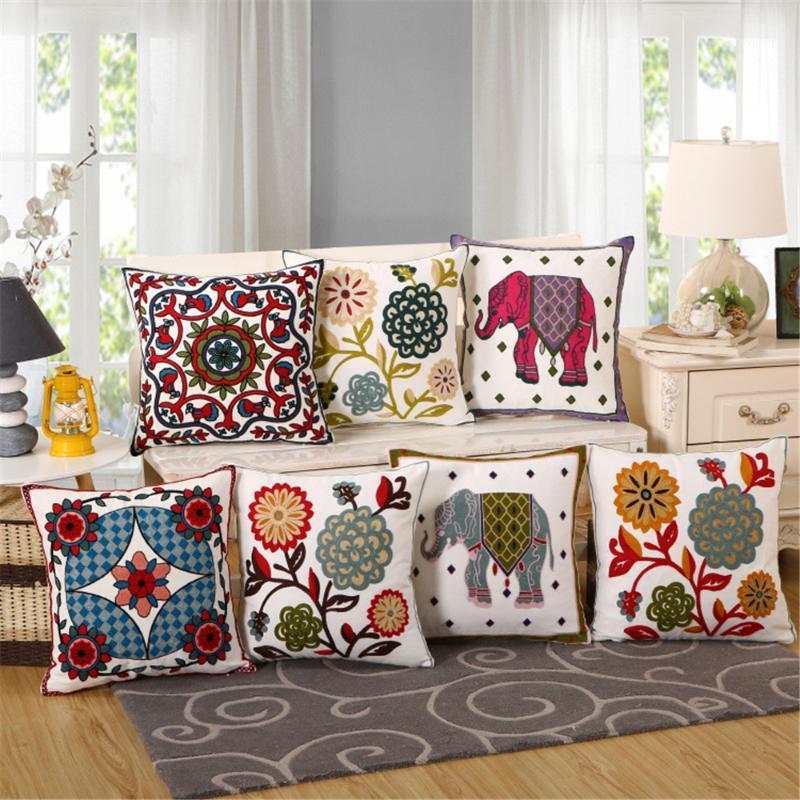 Cushion/Decorative Pillow Elephant Mandala Embroidery Cotton Linen Cushion Covers 45 X Cm Vintage Pillowcase For Sofa Home Decoration Case -
Cushion/Decorative Pillow Elephant Mandala Embroidery Cotton Linen Cushion Covers 45 X Cm Vintage Pillowcase For Sofa Home Decoration Case -