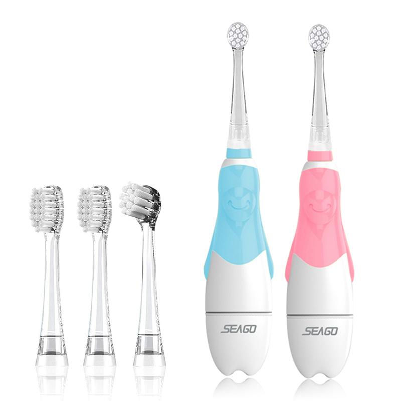 Smart Electric Toothbrush Seago Children Sonic Kids Battery Power For 0-12 Years Old Baby Timer Waterproof + 4 Soft Brush Heads
Smart Electric Toothbrush Seago Children Sonic Kids Battery Power For 0-12 Years Old Baby Timer Waterproof + 4 Soft Brush Heads