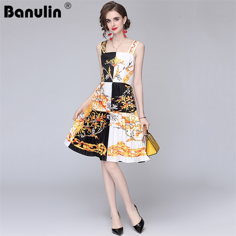 Banulin Fashion Runway Summer Sexy Spaghetti Strap Dress Women's Vacation Flower Print Vintage A-Line Midi N61555 210603, Yellow
Banulin Fashion Runway Summer Sexy Spaghetti Strap Dress Women's Vacation Flower Print Vintage A-Line Midi N61555 210603, Yellow