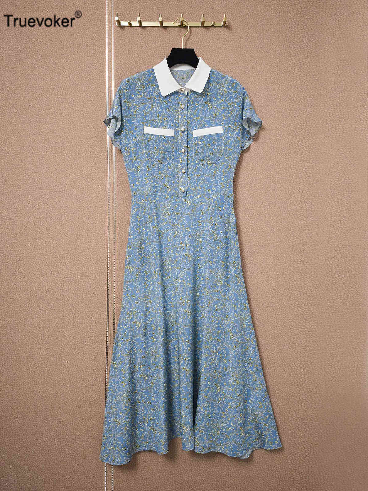 Truevoker Summer Runway Fashion Silk Holiday Dres Short Sleeve Blue Floral Print Mid Calf Mujer Robe Picnic Casual 210602, Sky blue
Truevoker Summer Runway Fashion Silk Holiday Dres Short Sleeve Blue Floral Print Mid Calf Mujer Robe Picnic Casual 210602, Sky blue