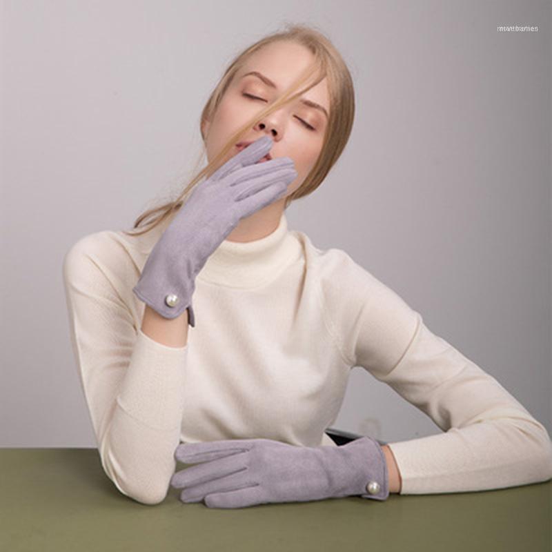 Pearl Gloves Ladies Autumn And Winter Touch Screen Plus Velvet Warm Suede Cute Student Driving Thickening Anti-E441
Pearl Gloves Ladies Autumn And Winter Touch Screen Plus Velvet Warm Suede Cute Student Driving Thickening Anti-E441
