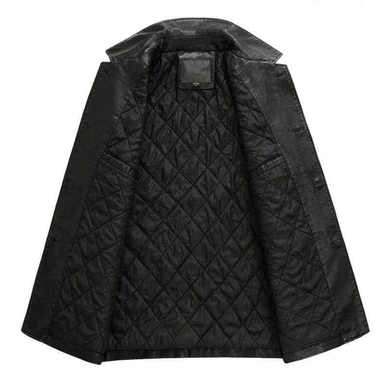Men's Winter Leather Jacket Soft Thick Warm PU Leather Jacket Male Business casual Coats Man Jaqueta Masculinas Plus Size 4XL 211106