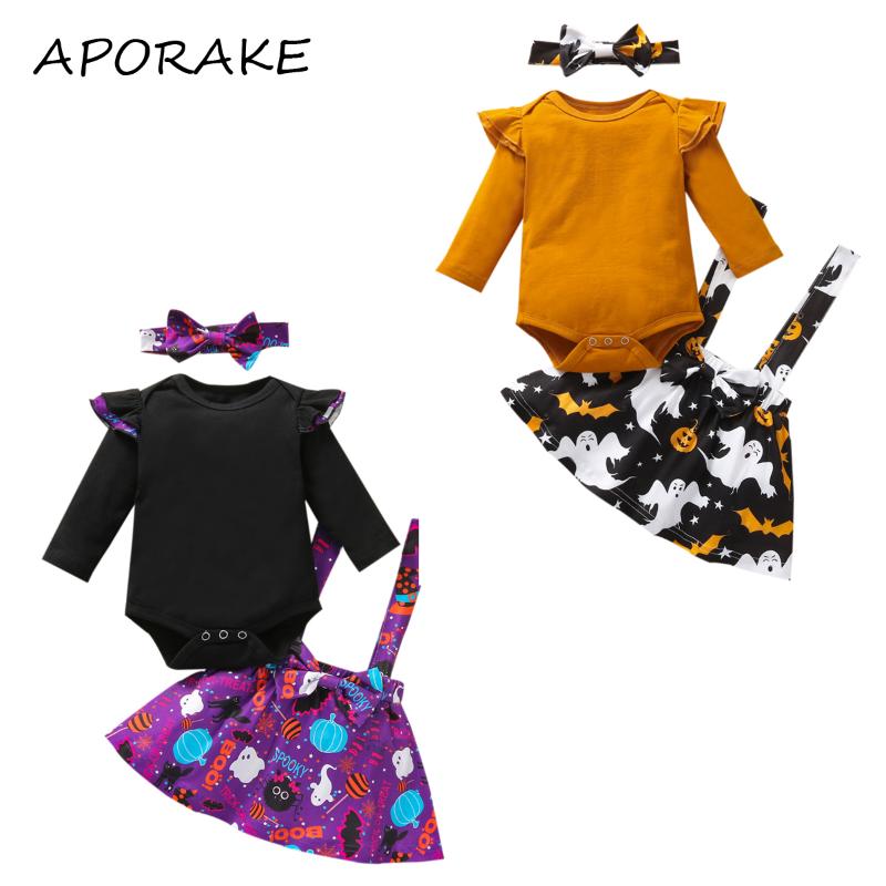 Clothing Sets 2021 0-12M Halloween Infant Baby Girl Solid Ruffle Long Sleeve Romper+Cartoon Pumpkin/Ghost Print Suspender Skirt 3pcs, White
Clothing Sets 2021 0-12M Halloween Infant Baby Girl Solid Ruffle Long Sleeve Romper+Cartoon Pumpkin/Ghost Print Suspender Skirt 3pcs, White