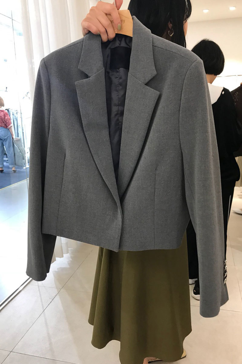 Nomikuma Women Blazer Coat Spring New Korean Short Suit Jakcet Long Sleeve Notched Collar Single Button Blazers Femme 6E250 210427