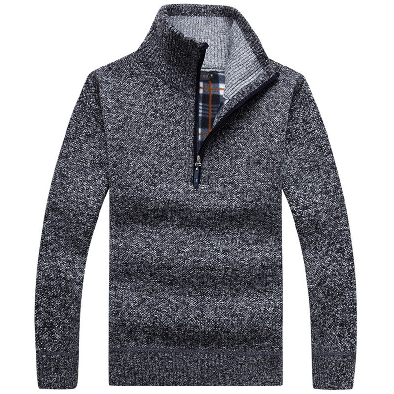 Solid Sweaters Men Plus Velvet Thick Warm Knitted Mens Pullover Casual Loose Outwear Half-Turtleneck Zipper Ribbed Hem Outwear 210524, Blue
Solid Sweaters Men Plus Velvet Thick Warm Knitted Mens Pullover Casual Loose Outwear Half-Turtleneck Zipper Ribbed Hem Outwear 210524, Blue