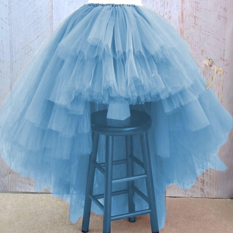 Asymmetrical High Low Tiered Puffy Tulle Skirts For Women Special ned Floor Length Long Women Skirt Tutu Custom Made 210412