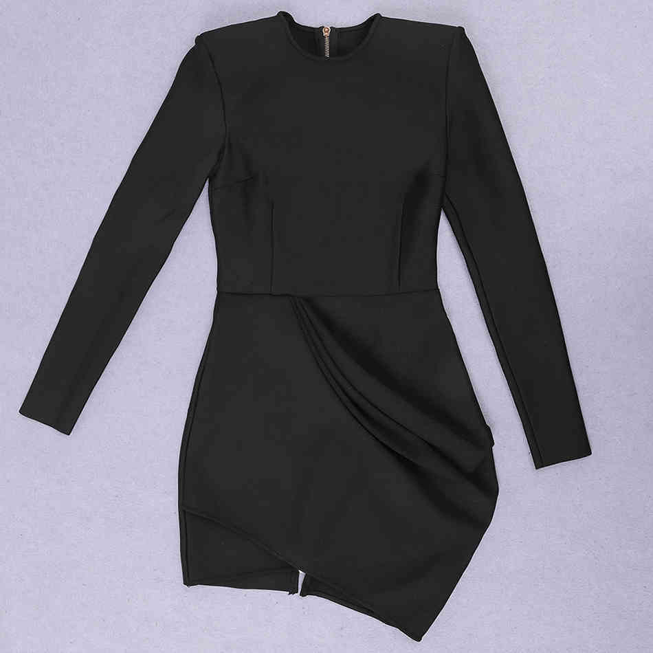 Free Autumn Bandage Dress Women Sexy O-neck Long Sleeve Draped Bodycon Club Party Mini es Vestidos 210524