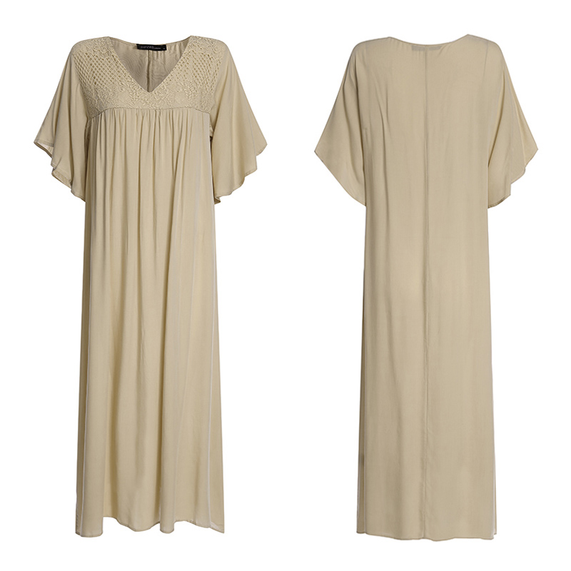2021lace crochet maxi dress zanzea 2021 bohemian womens summer sundress pleated half flare sleeve vestidos plus size v neck robe, Black;gray
2021lace crochet maxi dress zanzea 2021 bohemian womens summer sundress pleated half flare sleeve vestidos plus size v neck robe, Black;gray