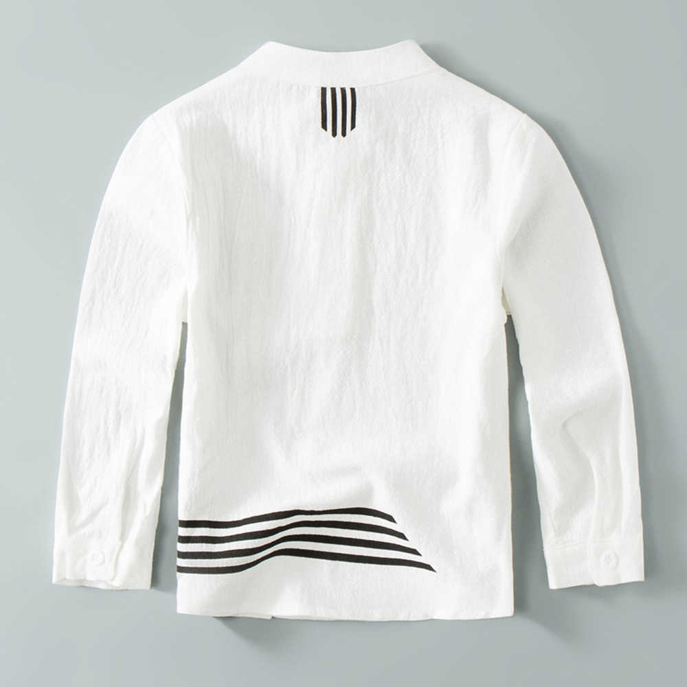 Halilo Boys Shirts Long Sleeve Striped Spring Autumn Boutique Children Clothes White Green Tops Tees School Toddler Boy 210713